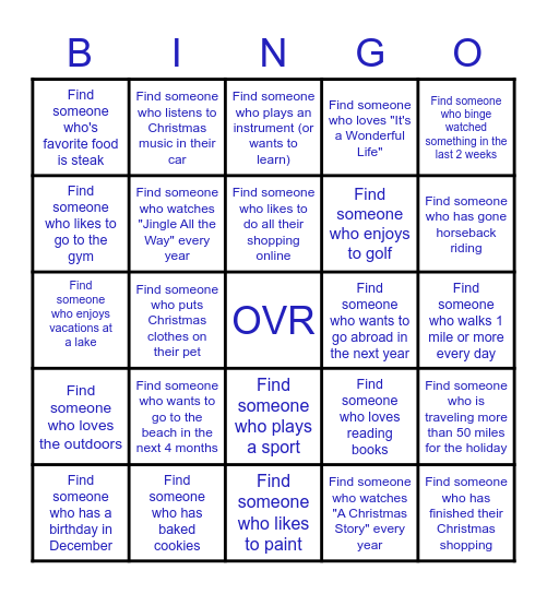 OVR Christmas Luncheon Bingo 2021 Bingo Card