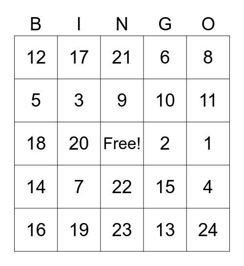 FUN FRIDAY BINGO Card