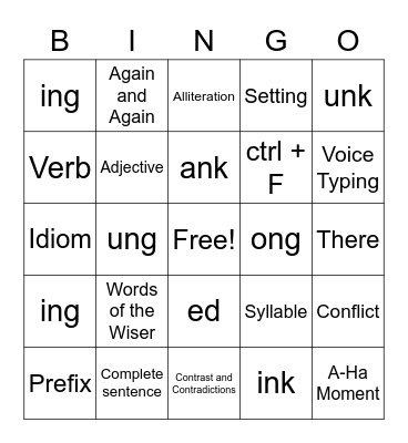 Bingo for Candy! Bingo Card