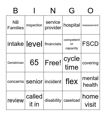 ARF, LTC, DSP, AP Word Bingo Card