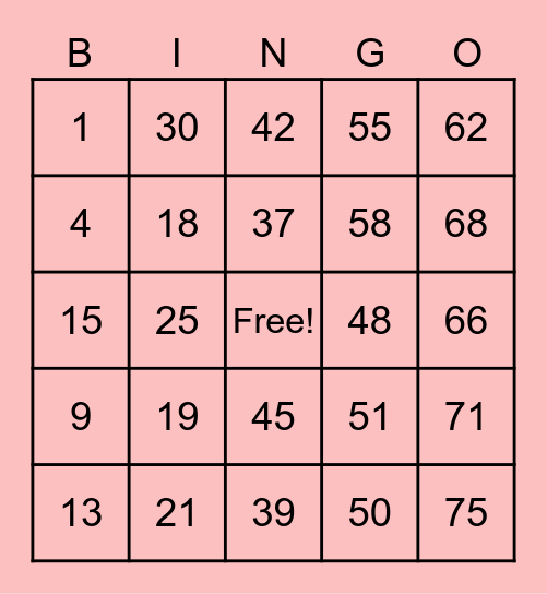 PCBINGO_360200 Bingo Card