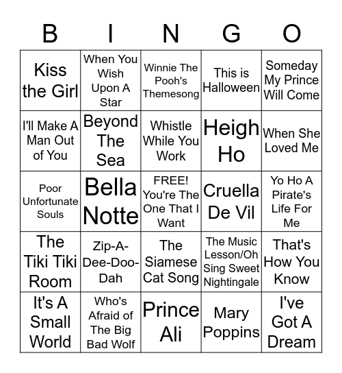 Children's Bingo Card