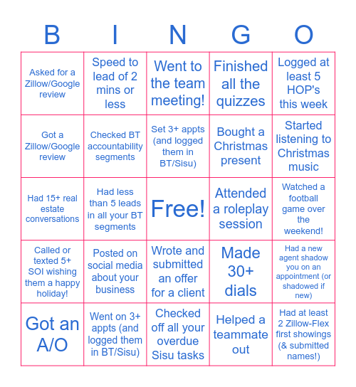 Bingo - (December 1-7) Bingo Card