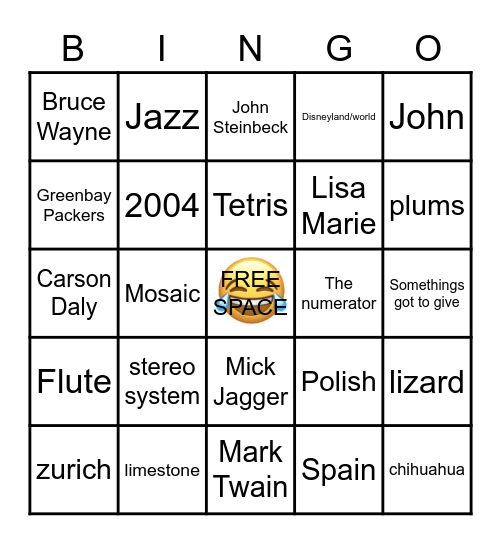 Potluck BINGO Card