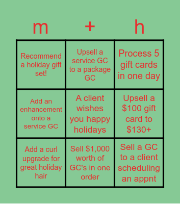 milk + honey December BINGO! Bingo Card