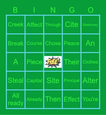 Mr. Hill Bingo Card