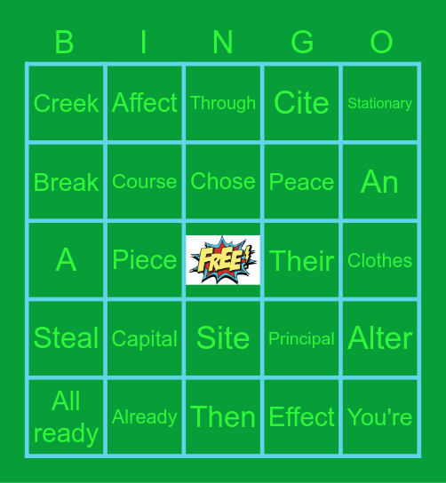 Mr. Hill Bingo Card