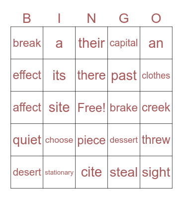 woc bingo Card