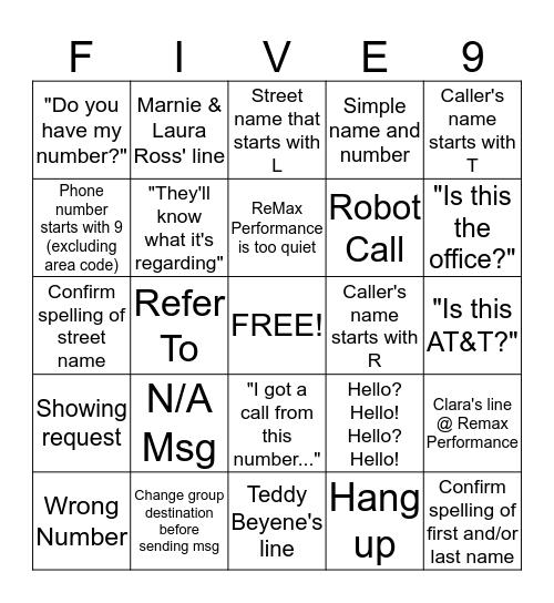 Bingo Card