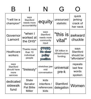 Mayor Simmons Bingo Card