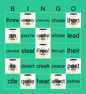 depression Bingo Card