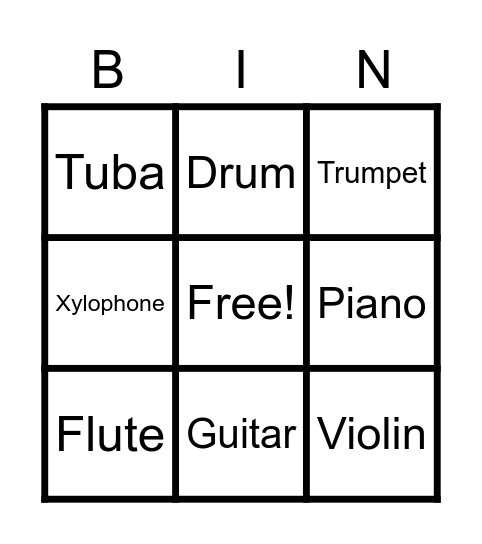 musical-instrument-bingo-bingo-card