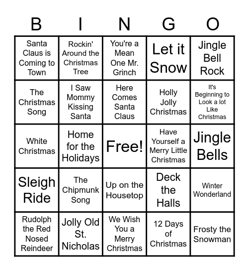 Christmas BINGO Card