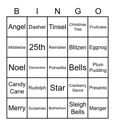 Christmas Bingo Card