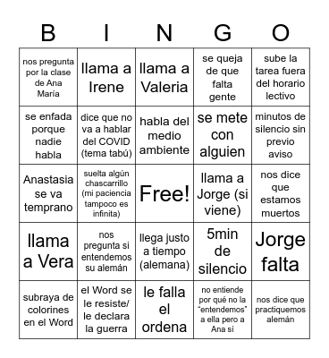 Bingo con la Heidrun Bingo Card