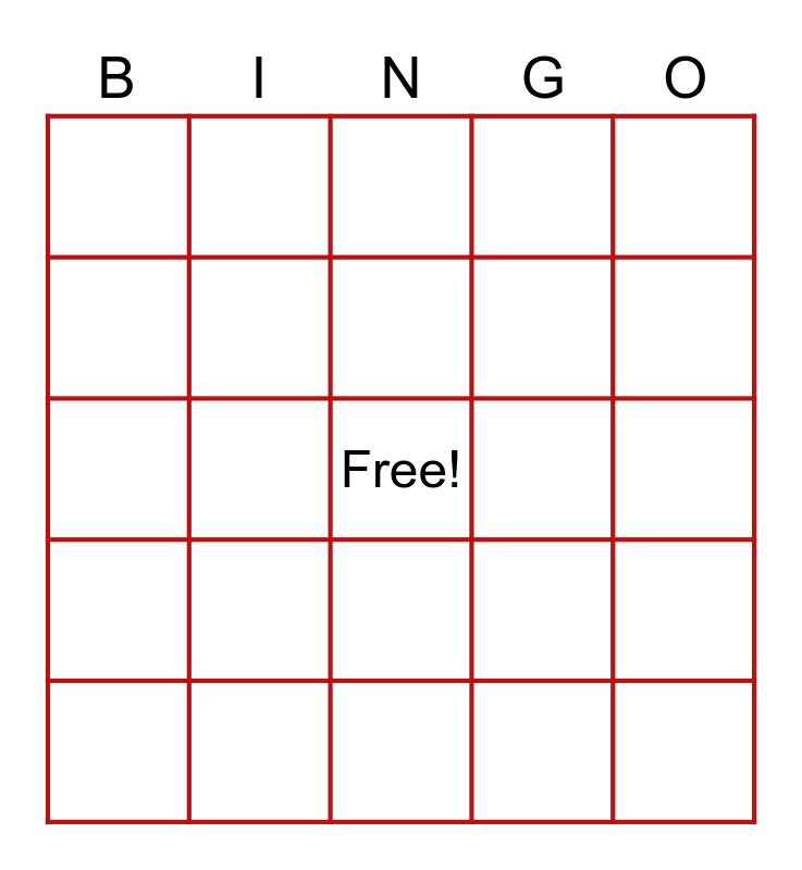 CHARGE NURSE BINGO Card