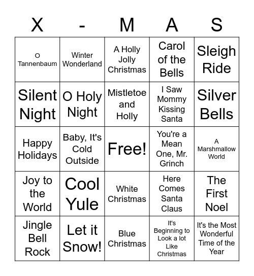 Holiday Classics Bingo Card