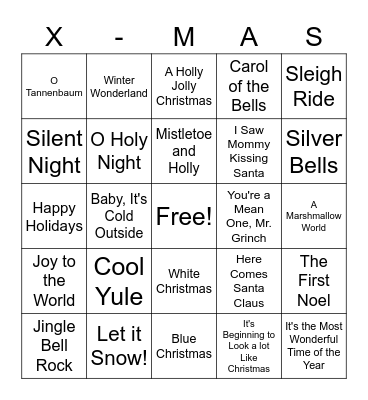 Holiday Classics Bingo Card