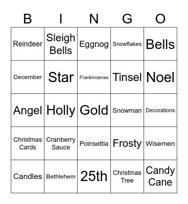 Christmas Bingo Card