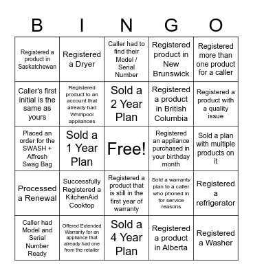 Rev Gen Bingo! Bingo Card