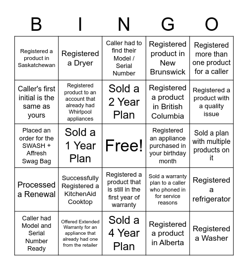 Rev Gen Bingo! Bingo Card