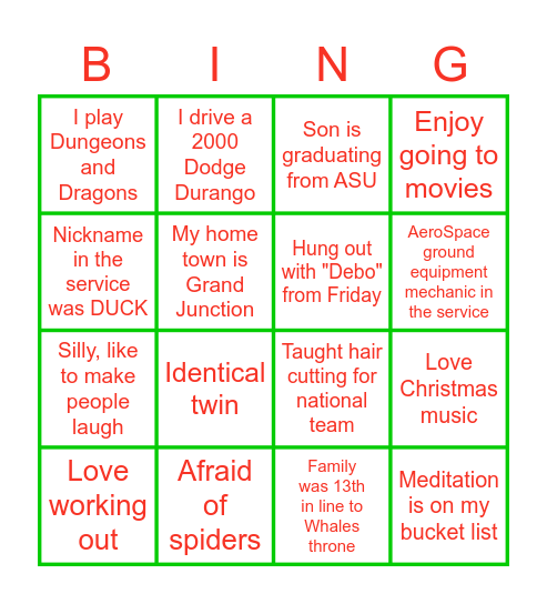 Prosthetics BINGO Card