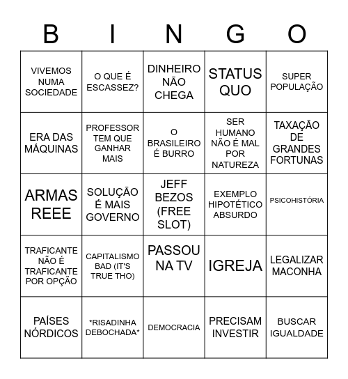 MILLENIAL RHETORIC TEXTBOOK Bingo Card