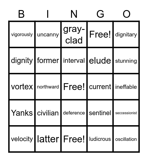 Owl Creek Bingo Card