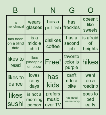 Find Someone Who... Bingo Card