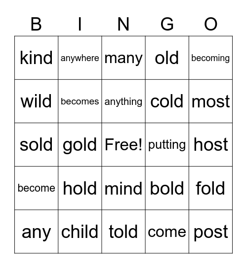 2.3 Bingo Card