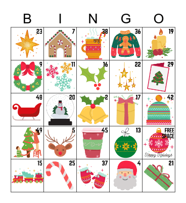 PEIMS Christmas Bingo Card