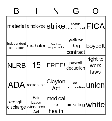 Bingo Card