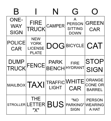 FIELD TRIP BINGO Card
