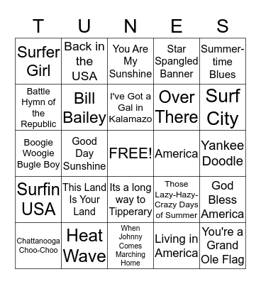 Let Summer Begin! Bingo Card