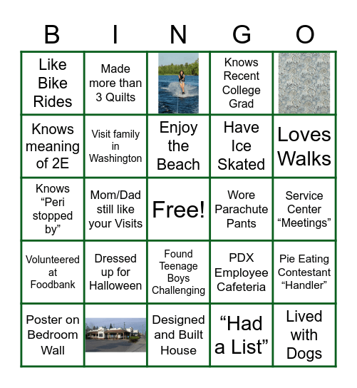 Linda's Retirement Bingo Card