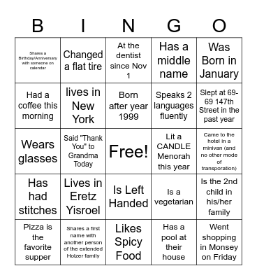 You cannot have repeat signatures! Bingo Card