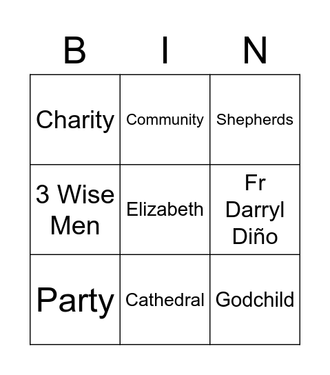 Advent Bingo Card