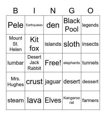Bingo Trivia Bingo Card