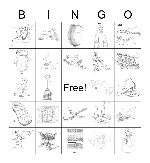 Winter Patents Bingo Card