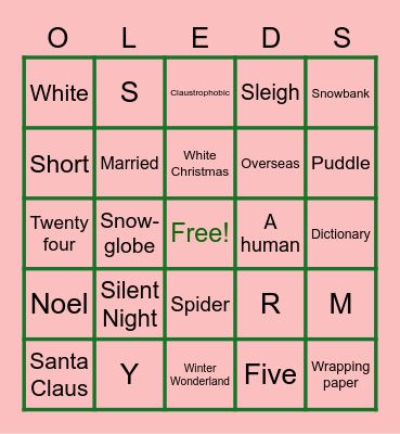 Holiday Bingo Card