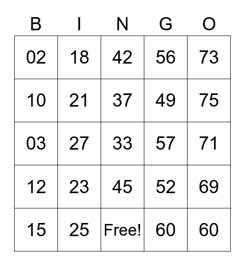 PCBINGO_349210 Bingo Card