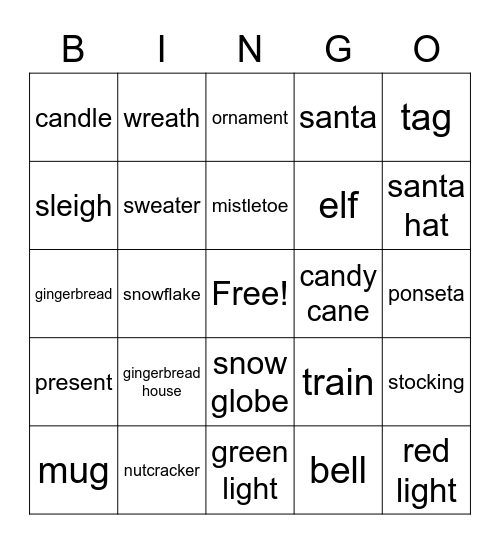 Christmas bingo Card