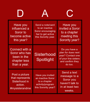 Reclamation Bingo Card