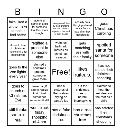 Christmas BINGO Card