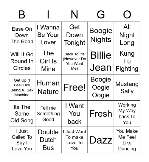 R&B Classics Bingo Card