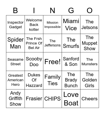 TV Theme Cover All Bingo Card