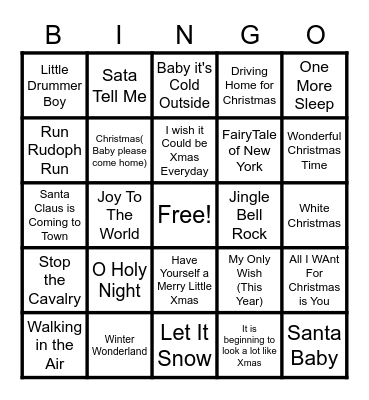 Christmas Bingo 2 Bingo Card