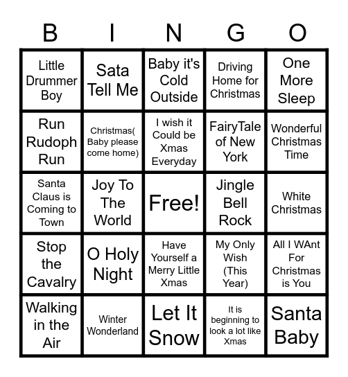 Christmas Bingo 2 Bingo Card