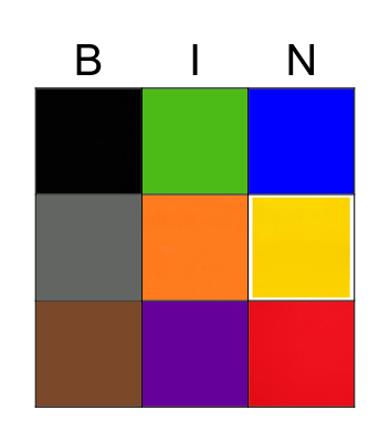 Colors! Bingo Card