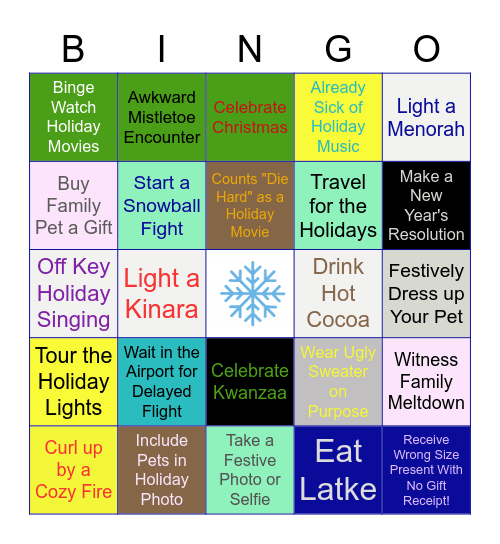 Holiday Bingo Card